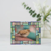 Isaiah 41:10 Bijbelverse met vogel-Glas in lood Briefkaart (Staand voorkant)