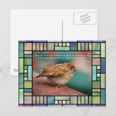 Isaiah 41:10 Bijbelverse met vogel-Glas in lood Briefkaart (Voorkant / Achterkant)