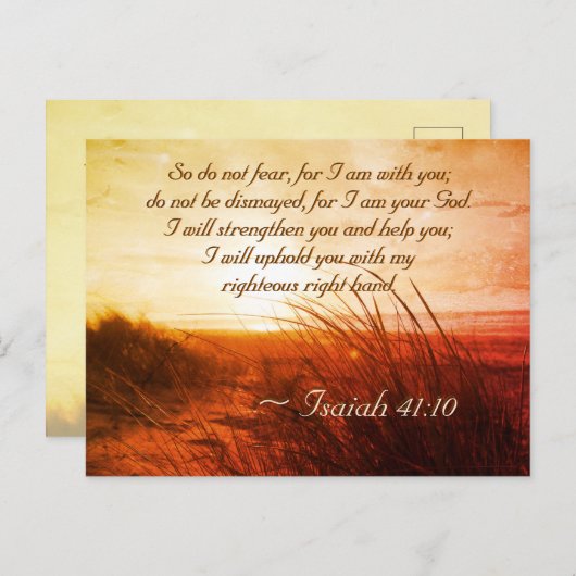 Isaiah 41:10 Bijbelversie Niet bang dat ik bij je  Briefkaart (Voorkant / Achterkant)