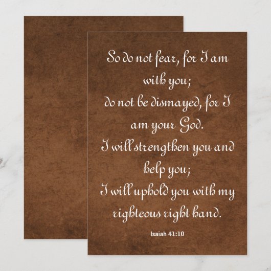 Isaiah 41:10 Bijbelversie voor krachtige vlakke Ka (Voorkant / Achterkant)