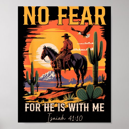 Isaiah 41_10 Cowboy Bible Verse Christian Western  Poster (Voorkant)