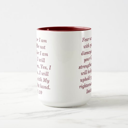 Isaiah 41:10 Custom Scripture Two-Tone Coffee Mug Mok (Midden)