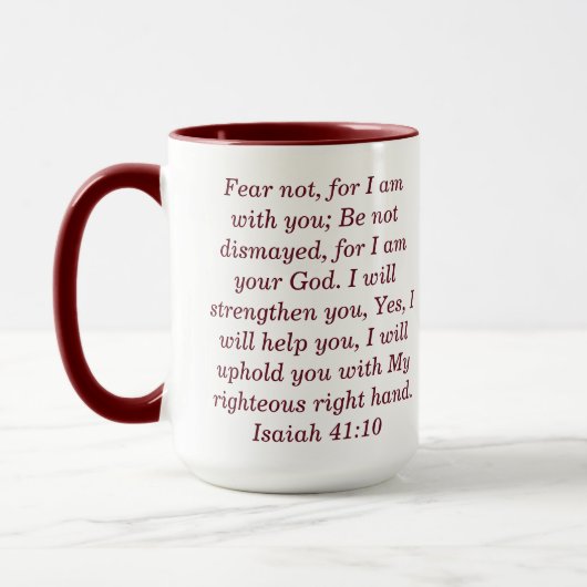 Isaiah 41:10 Custom Scripture Two-Tone Coffee Mug Mok (Links)