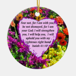  ISAIAH 41:10 FLORAL ONTWERP KERAMISCH ORNAMENT