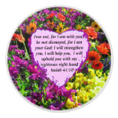  ISAIAH 41:10 FLORAL ONTWERP KERAMISCHE KNOP (Voorkant)
