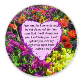  ISAIAH 41:10 FLORAL ONTWERP KERAMISCHE KNOP