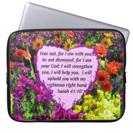  ISAIAH 41:10 FLORAL ONTWERP LAPTOP SLEEVE