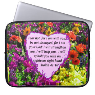  ISAIAH 41:10 FLORAL ONTWERP LAPTOP SLEEVE
