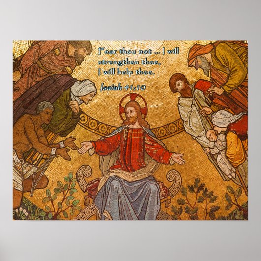 Isaiah 41:10 Jesus Mosaic Poster (Voorkant)