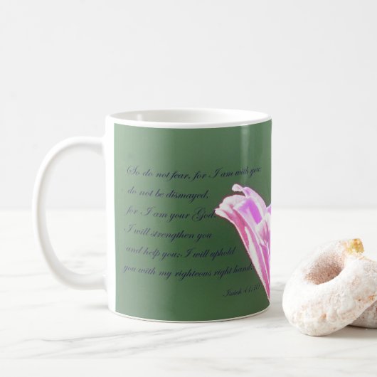 Isaiah 41:10 koffiemok (Met donut)