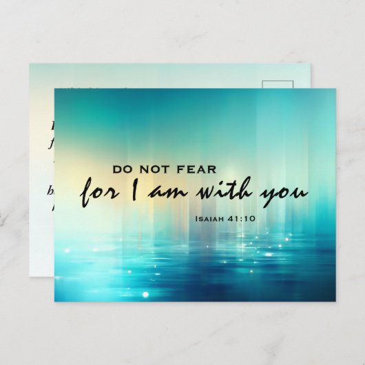 Isaiah 41:10 maakt zich geen zorgen over bijbels C Briefkaart (Voorkant / Achterkant)