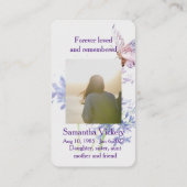 Isaiah 41:10 Memorial Memory Card voor scripts Visitekaartje (Achterkant)