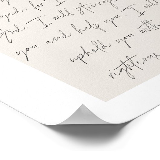 Isaiah 41:10 Minimale Boho Beige Arch Script Poster (Hoek)