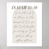 Isaiah 41:10 Minimale Boho Beige Arch Script Poster (Voorkant)
