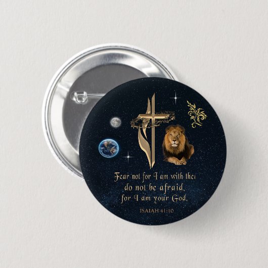 Isaiah 41:10 ronde button 5,7 cm (Voorkant /achterkant)