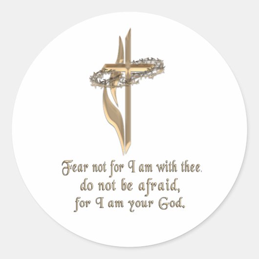 Isaiah 41:10 ronde sticker (Voorkant)