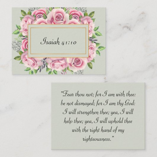 Isaiah 41:10 Scripture Note Card Notitiekaartje (Voorkant / Achterkant)
