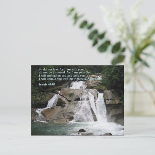 Isaiah 41:10 Waterval Briefkaart (Staand voorkant)