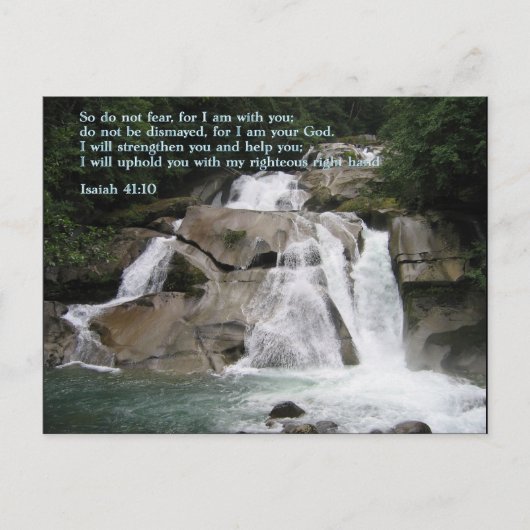 Isaiah 41:10 Waterval Briefkaart (Voorkant)