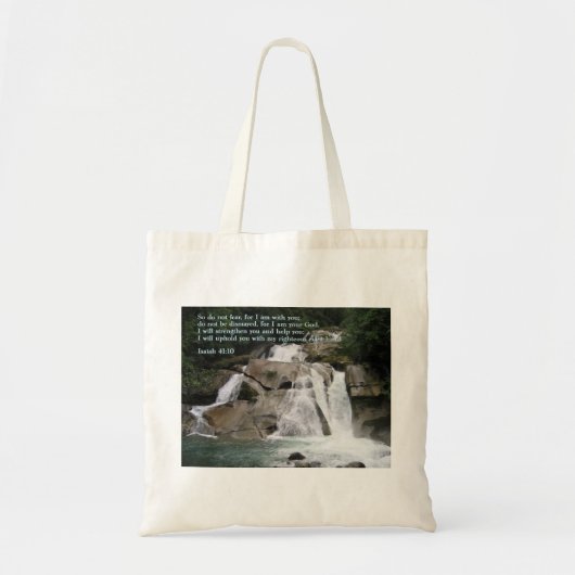 Isaiah 41:10 Waterval Tote Bag (Voorkant)