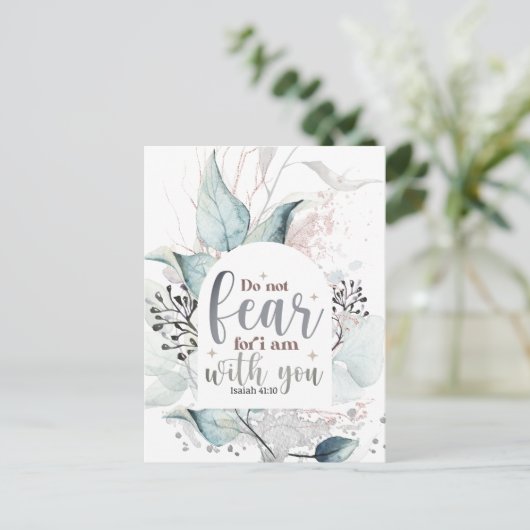 Isaiah 41:10 Wees niet bang dat ik bij jou ben Bij Briefkaart (Staand voorkant)