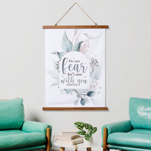 Isaiah 41:10 Wees niet bang dat ik bij jou ben Bij Hangend Wandkleed (Woonkamer)