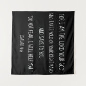 Isaiah 41:13 Bijbelbericht zwart Wandkleed (Voorkant (horizontaal))