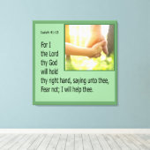 Isaiah 41:13 canvas afdruk (Insitu (Houten vloer))