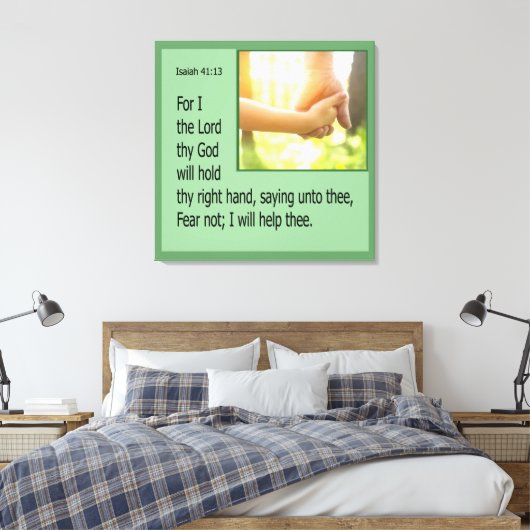 Isaiah 41:13 canvas afdruk (Insitu (Slaapkamer))