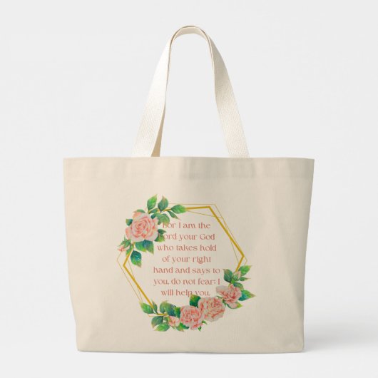 Isaiah 41:13 grote tote bag (Achterkant)