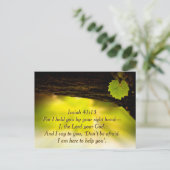 Isaiah 41:13 Ik hou je bij je rechterhand. Bijbel Briefkaart (Staand voorkant)