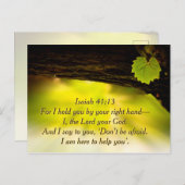 Isaiah 41:13 Ik hou je bij je rechterhand. Bijbel Briefkaart (Voorkant / Achterkant)