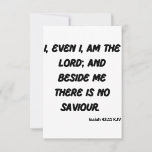 Isaiah 43:11 KJV Bijbelbaar Vlat Wenskaart Kaart