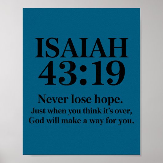 Isaiah 43_19 Bible Verse Christian Saying Poster (Voorkant)