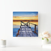 Isaiah 43:19 Bijbelverse kunst Vierkante Klok (Huis)