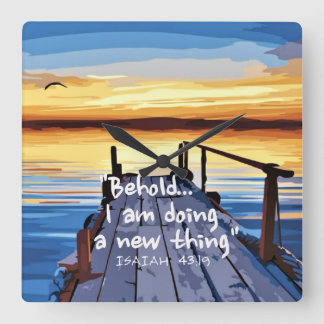 Isaiah 43:19 Bijbelverse kunst Vierkante Klok