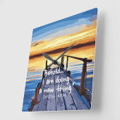 Isaiah 43:19 Bijbelverse kunst Vierkante Klok (Hoek)