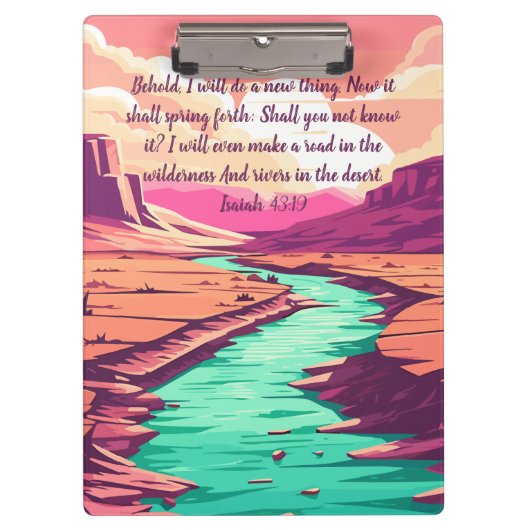 Isaiah 43:19 Clipboard River Desert  Klembord (Voorkant)