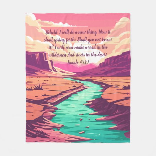 Isaiah 43:19 Fleece Blanket River Desert (Voorkant)
