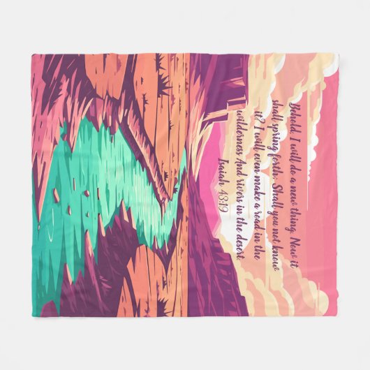 Isaiah 43:19 Fleece Blanket River Desert (Voorkant (Horizontaal))