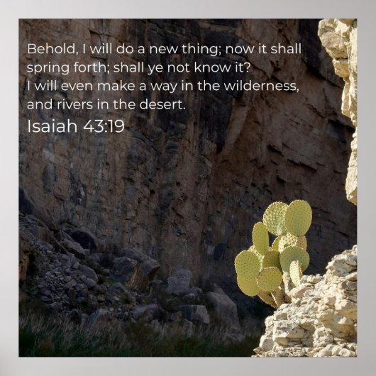 Isaiah 43:19 KJV Wall Art – Scripture Poster (Voorkant)