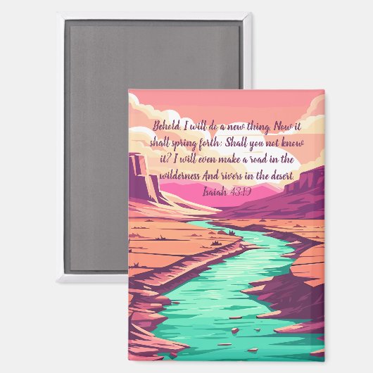 Isaiah 43:19 Magnet River Desert  (Voorkant / Achterkant)