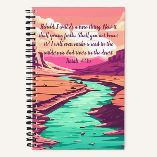 Isaiah 43:19 Notebook River Desert  Notitieboek (Voorkant)