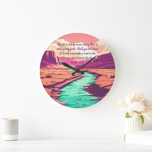 Isaiah 43:19 Throw pillow River Desert Grote Klok (Huis)