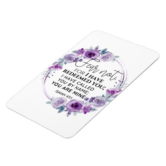 Isaiah 43:1 Fear not I have Redeemed you Floral Magneet (Linkerzijde)
