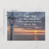 Isaiah 43:1 Vrees niet voor ik je bijbel heb terug Briefkaart (Voorkant / Achterkant)