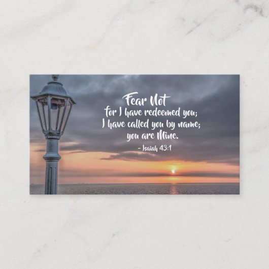 Isaiah 43:1 Vrees niet voor ik je bijbel heb terug Visitekaartje (Voorkant)