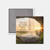 Isaiah 43:2 Als je door diepe wateren gaat Bijbel Magneet (Voorkant / Achterkant)
