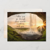 Isaiah 43:2 Als je door diepe wateren gaat Briefkaart (Voorkant / Achterkant)