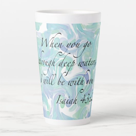 Isaiah 43:2 Als je gaat... Latte Mok (Voorkant)